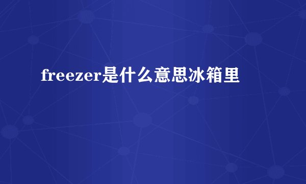freezer是什么意思冰箱里