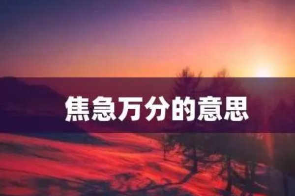 焦急万分是什么意思