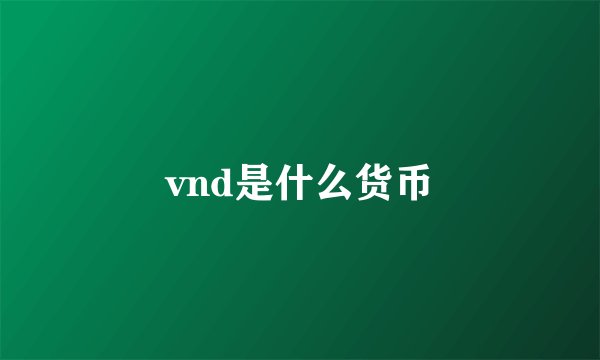 vnd是什么货币