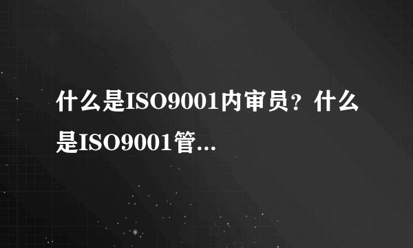 什么是ISO9001内审员？什么是ISO9001管理者代表？
