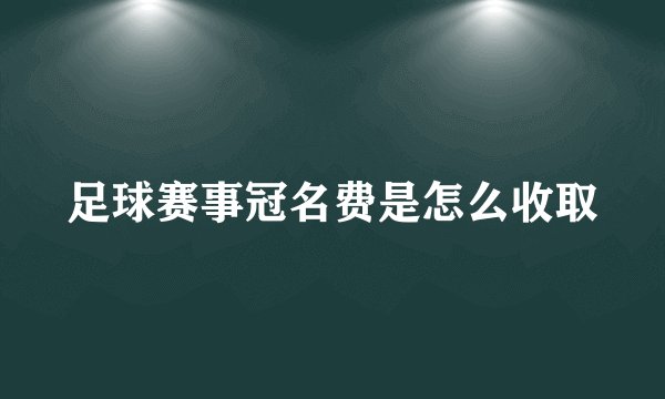 足球赛事冠名费是怎么收取