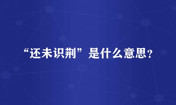 “还未识荆”是什么意思？