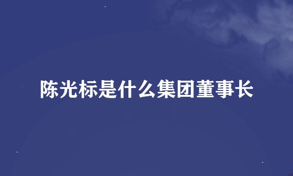 陈光标是什么集团董事长