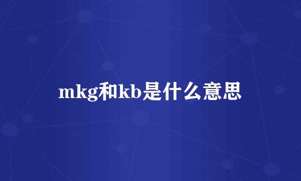 mkg和kb是什么意思