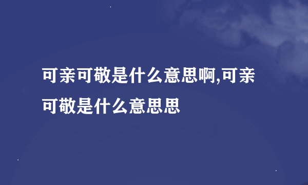 可亲可敬是什么意思啊,可亲可敬是什么意思思