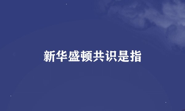 新华盛顿共识是指
