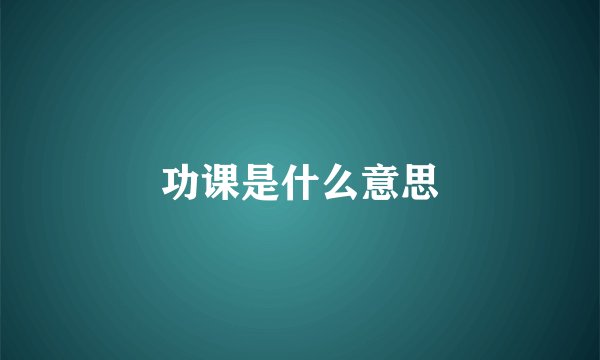 功课是什么意思