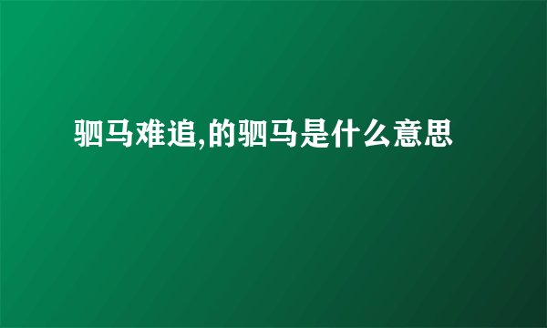 驷马难追,的驷马是什么意思