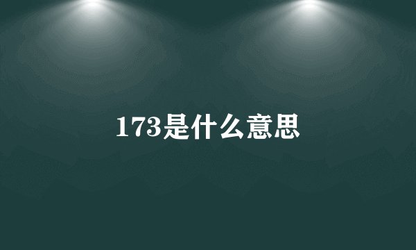 173是什么意思