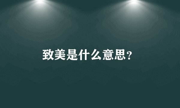 致美是什么意思？