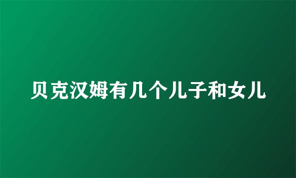 贝克汉姆有几个儿子和女儿