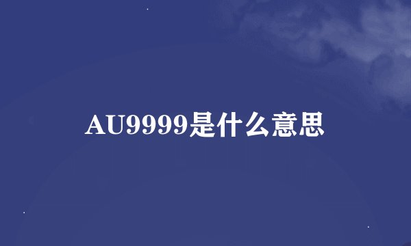 AU9999是什么意思