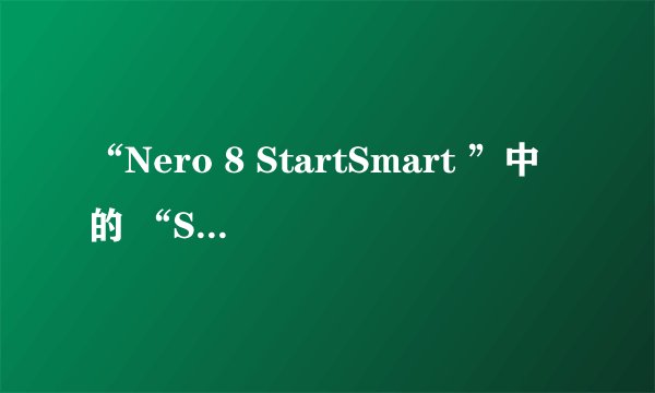 “Nero 8 StartSmart ”中的 “StartSmart”是什么意思？？