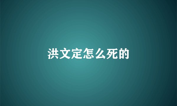 洪文定怎么死的