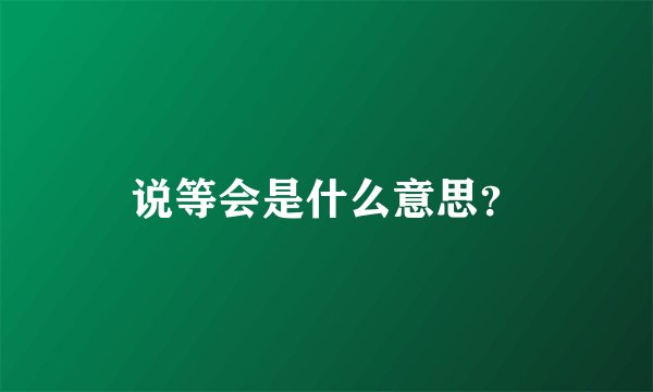 说等会是什么意思？