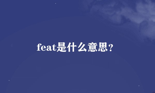 feat是什么意思？