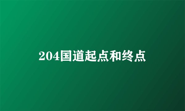 204国道起点和终点
