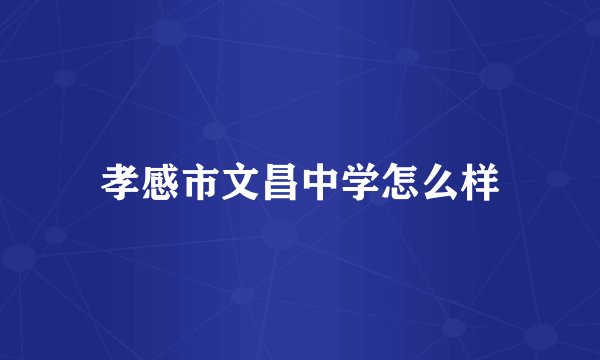 孝感市文昌中学怎么样