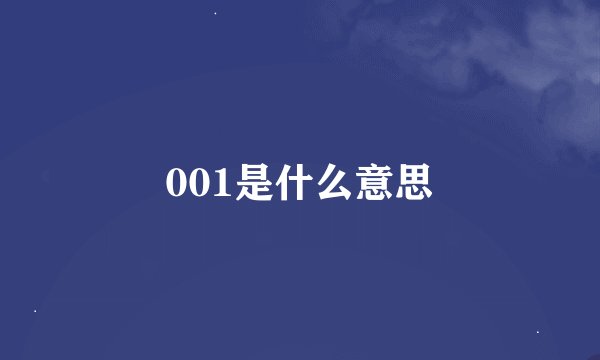 001是什么意思