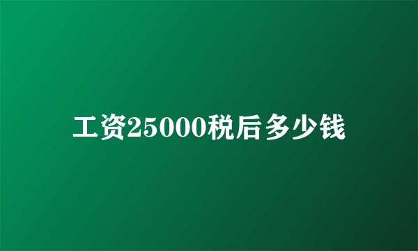 工资25000税后多少钱