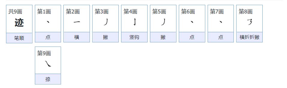足迹的迹的笔顺怎么写