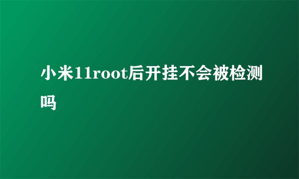 小米11root后开挂不会被检测吗