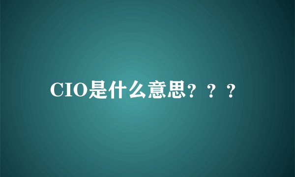 CIO是什么意思？？？