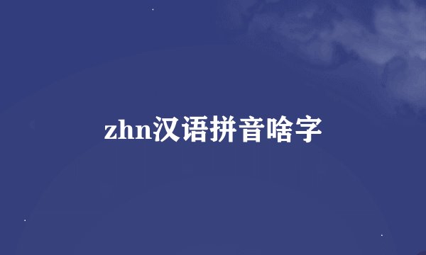 zhn汉语拼音啥字