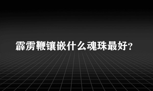 霹雳鞭镶嵌什么魂珠最好？