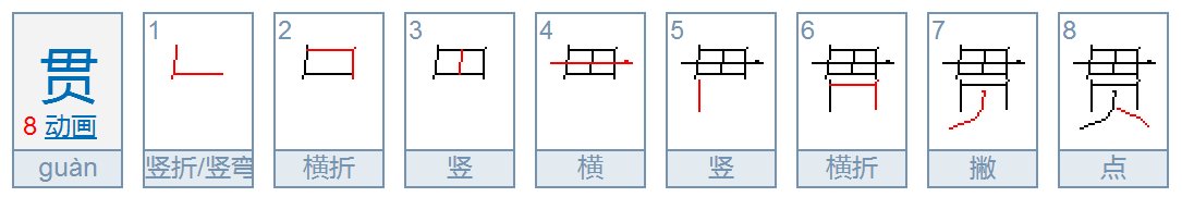 贯字的笔顺是什么