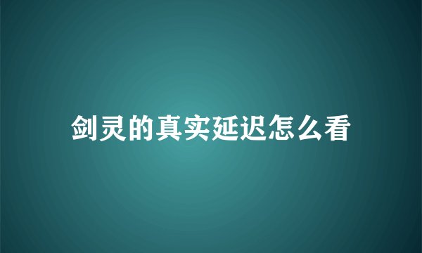 剑灵的真实延迟怎么看