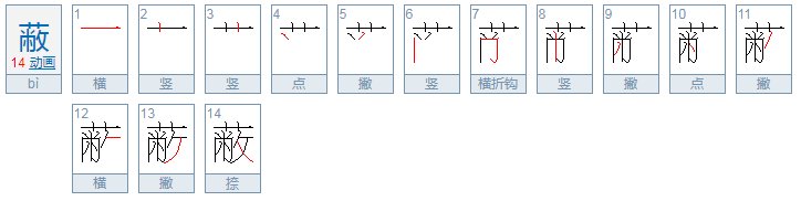 蔽字笔顺怎么写