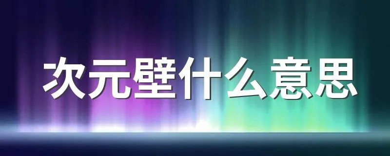 次元壁什么意思