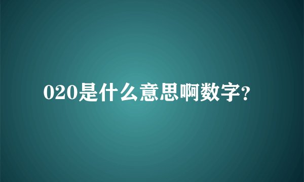 020是什么意思啊数字？