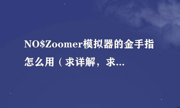 NO$Zoomer模拟器的金手指怎么用（求详解，求图）？？？