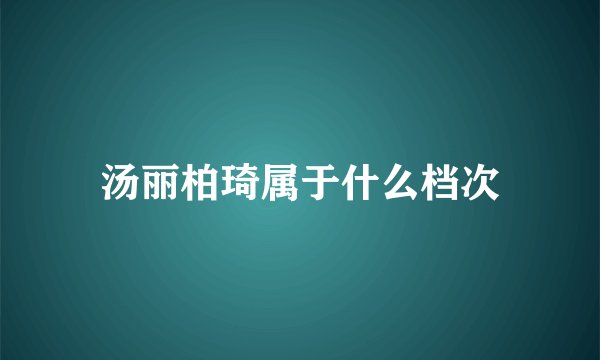 汤丽柏琦属于什么档次