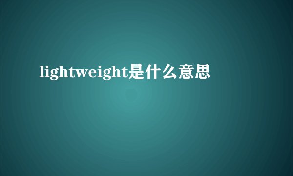 lightweight是什么意思