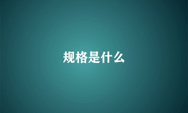 规格是什么
