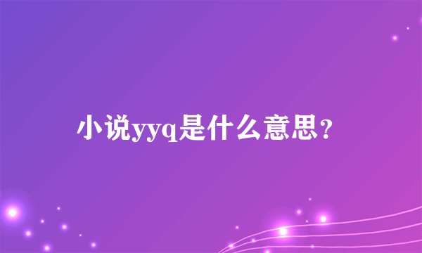 小说yyq是什么意思？