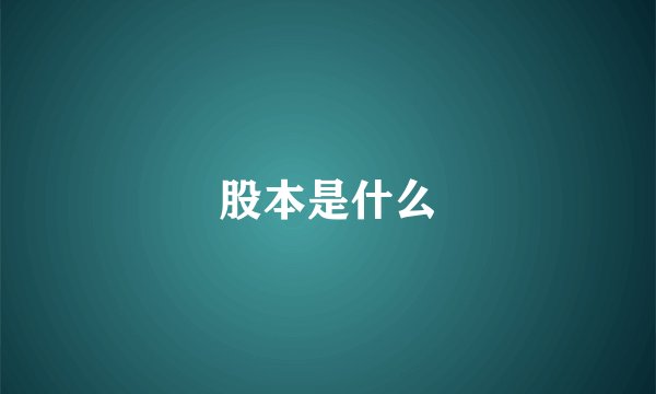 股本是什么