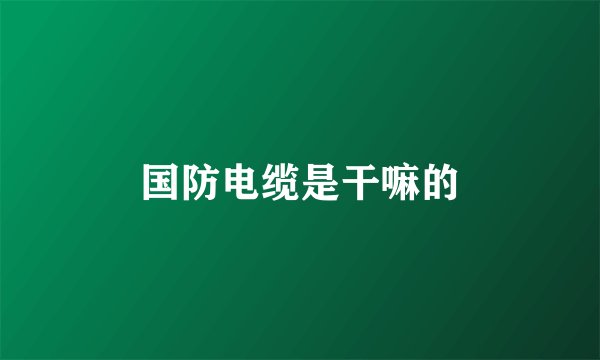 国防电缆是干嘛的
