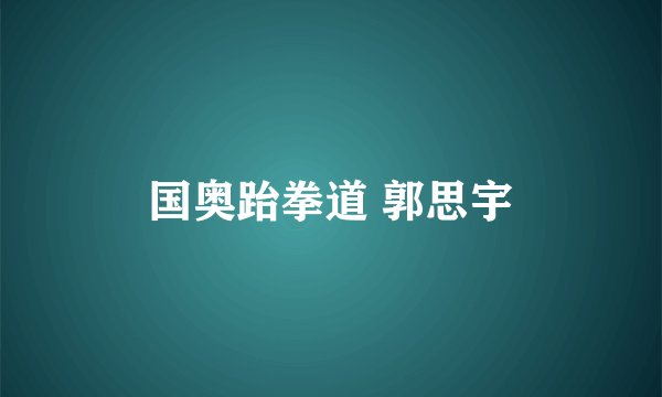 国奥跆拳道 郭思宇