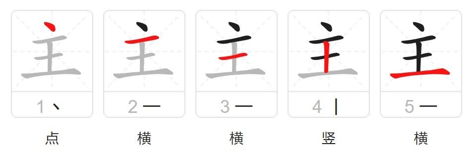 主字的笔顺