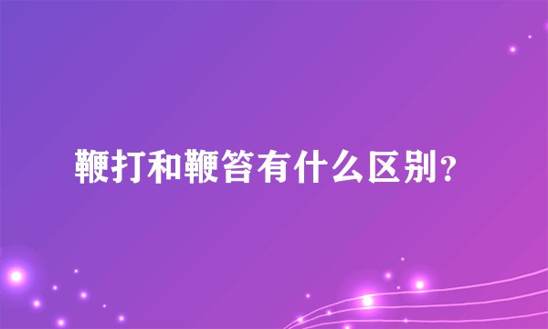 鞭打和鞭笞有什么区别？