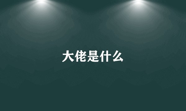 大佬是什么