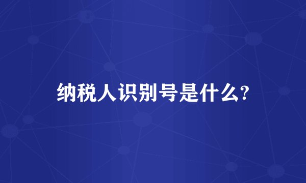 纳税人识别号是什么?