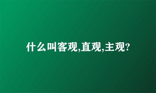 什么叫客观,直观,主观?