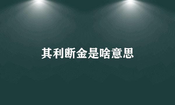 其利断金是啥意思