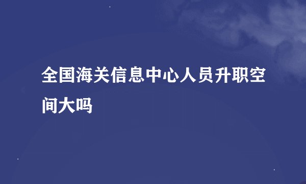 全国海关信息中心人员升职空间大吗