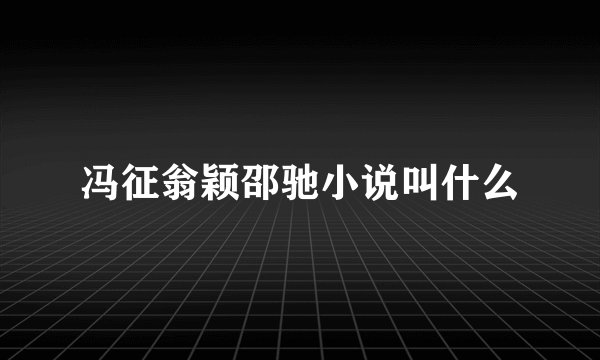冯征翁颖邵驰小说叫什么
